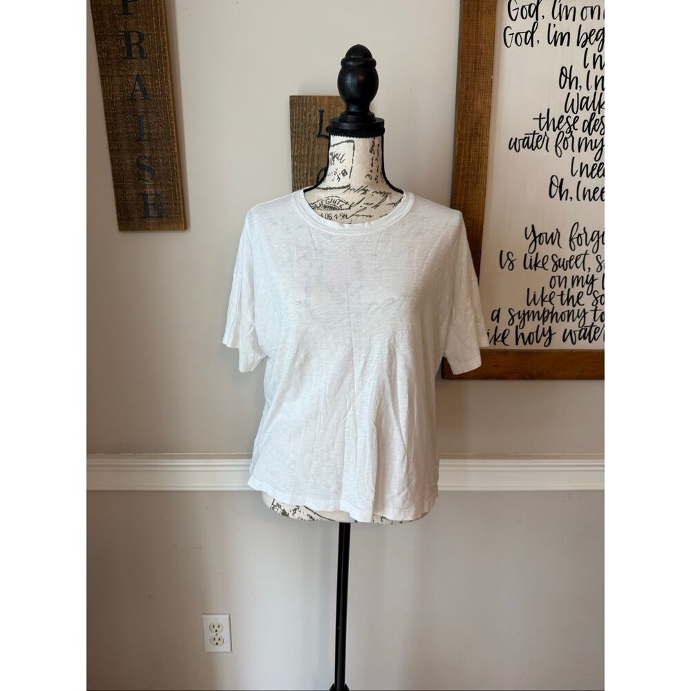 Christian Siriano Women's Pima Cotton Boxy Short Sleeve T-Shirt White Size XS